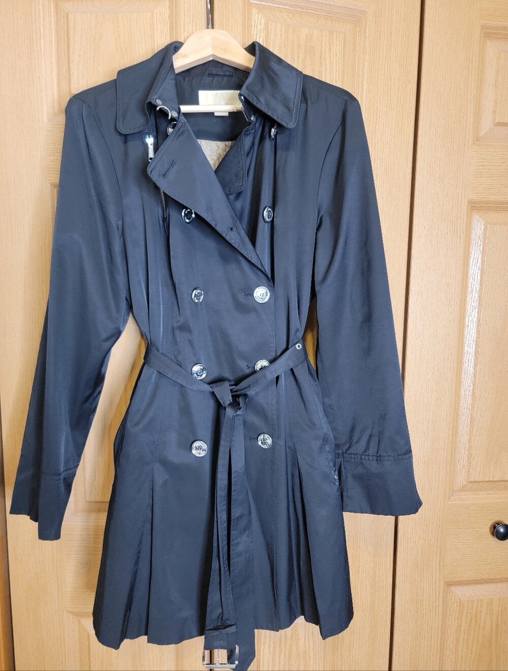 Micheal Kors Womens Black Trench Coat XL